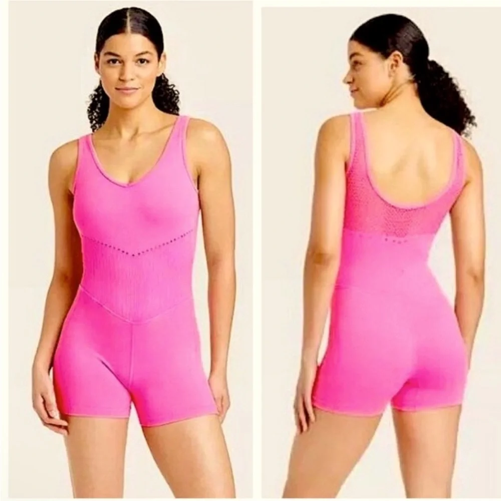 NWT JoyLab Vibrant Pink Shapewear Bodysuit Size Small - Picture 1 of 7